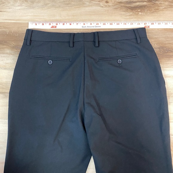 Banana Republic Pants Tailored Fit Black Trousers Men 33x28 Performance Stretch - Picture 8 of 9